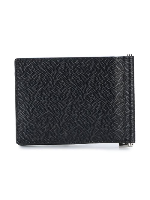 wallet with clip for banknotes saint laurent paris black textured leather Saint Laurent | 378005BTY0N1000